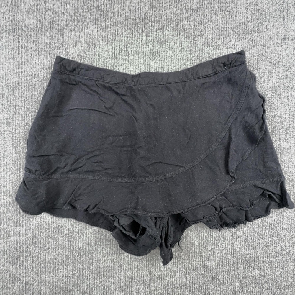 Altar'd State Shorts Womens Large Black Wrap Ruffle Hem Lined Zip Casual
